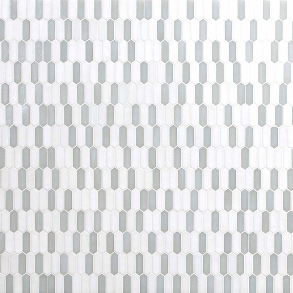 Pixle Cloud 9.82 In. X 11.52 In. X 6 Mm Textured Glass Paper Face Mosaic Tile, 10PK